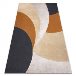 Wollteppich TAHAR 99001B Creme - HANDGEWEBT Schlinge, Rauten, Boho