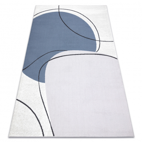 CURVY white 11 Arches washable rug, structured, embossed, plush