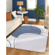 CURVY white 11 Arches washable rug, structured, embossed, plush
