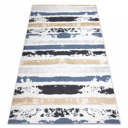 Covor din lână TAHAR 99001K antracit - buclă ȚESUTĂ MÂNĂ, Romburi, boho