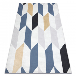 Modern SPRINGS 822 Teppich Geometrisch - Strukturell elfenbein / blau
