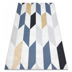 Tapis VISCO cercle bleu foncé 10 peluche, IMITATION FOURRURE DE LAPIN