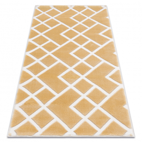 Teppich ACRYL VALS 3232 Geometrisch räumlich 3D gelb / elfenbein