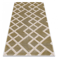 Teppich ACRYL VALS 3232 Geometrisch räumlich 3D grün / beige