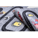 BAMBINO 2092 tapijt wasbaar Straten, auto's voor kinderen antislip - antraciet
