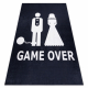 Waschbarer Teppich BAMBINO 2104 'Game over' Hochzeit, Junggesellenabschied, rutschfest - schwarz