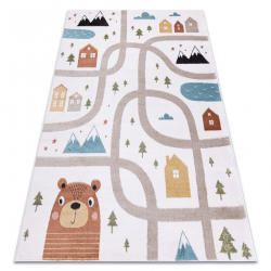 Carpet FUN Polar for children, streets, forest, cream