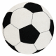 Χαλί ασημένιο κύκλος PIŁKA ποδόσφαιρο μαύρο - άσπρο