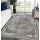 Moderný koberec TULS štrukturálny, strapce 51323 Vintage, vzor rámu, ružica slonová kosť / sivá 