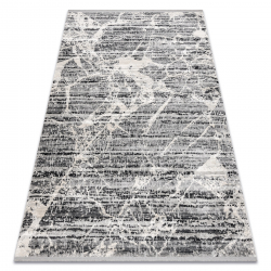 Moderní koberec TULS strukturální, střapce 51322 Mramor šedá / slonová kost