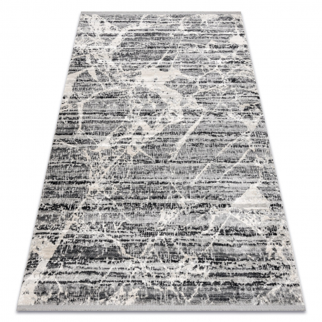 Modern carpet TULS structural, fringe 51322 Marble grey / ivory