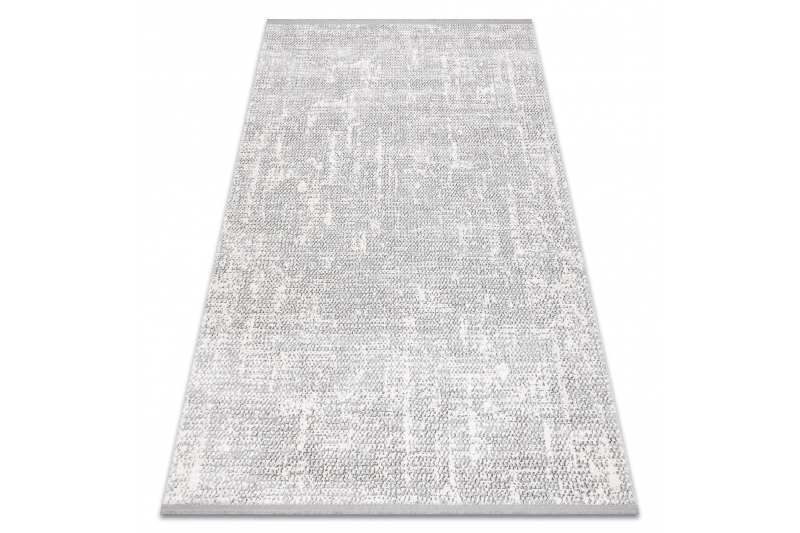 Dywan TULS nowoczesny, strukturalny, frędzle 51325 Melanż  kość słoniowa / szary  - Rozmiar : 120x170 cm