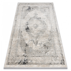 Moderne teppe TULS strukturell, frynser 51321 Årgang, ramme, rosett beige / grå 
