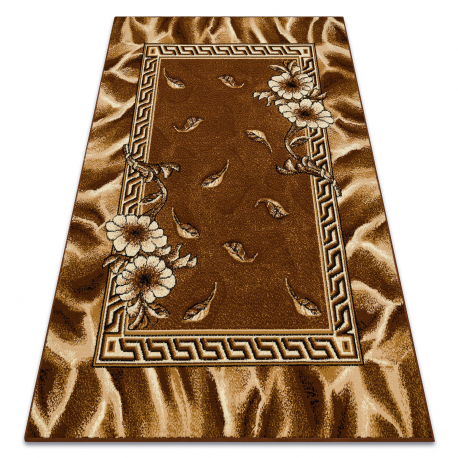BCF Tapis Morad TRIO fleurs, feuilles classique - marron