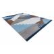 ANTIKA alfombra 124 tek, geométrico moderno, lavable - beige / azul