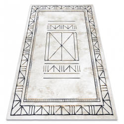 ANTIKA 125 tek Teppich, modernes Rahmen, griechisch waschbar - beige / grau