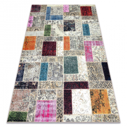 ANTIKA 109 tek rug, modern patchwork, Greek washable - beige / grey 