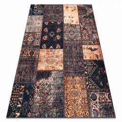 ANTIKA ancient chocolate matto, moderni tilkkutyö pesu, kreikkalainen - ruskea / terrakotta