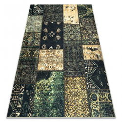 ANTIKA alfombra ancient olive, patchwork moderno, griego lavable - verde 