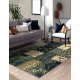 ANTIKA ancient olive rug, modern patchwork, Greek washable - green