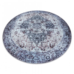 Tappeto ANTIKA cerchio ancret washedstone, ornamento moderno, lavabile - grigio