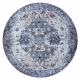 Koberec ANTIKA okrúhly ancret washedstone, moderný ornament, prateľný - sivá 