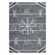 ANTIKA alfombra 118 tek, azteca, lavable - gris 