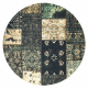ANTIKA ancient olive paklājs aplis, moderns savārstījums, grieķu mazgājams - zaļa