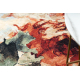 ANTIKA 24 tek paklājs aplis, moderns Lapas, Ziedi mazgājams - terakota