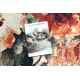 ANTIKA 24 tek paklājs aplis, moderns Lapas, Ziedi mazgājams - terakota