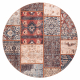 Koberec ANTIKA ancient rust kulatý, moderní patchwork, řecký omyvatelný - terakota