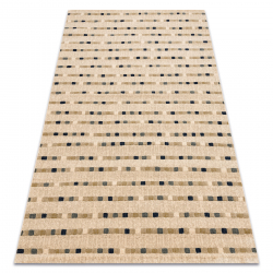 Alfombra de lana SOHO 477.07.LA400 OSTA - Flores, estructura, natural verde / beige