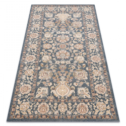 Carpet Wool JADE 45009/900 Frame, flowers classic beige / blue OSTA