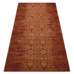 Covor de lana SOHO 477.04.LA110 OSTA - Flori, cadru, natural bej / teracotă