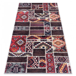 Wool Carpet SOHO 477.01.LA502 OSTA - Ornament, rosette, natural green / blue