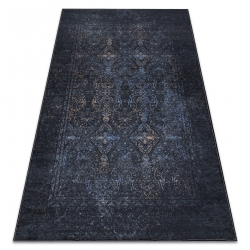 Wool Carpet SOHO 477.07.LA300 OSTA - Flowers, frame, natural terracotta / blue 