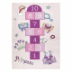 BAMBINO 2285 tapijt wasbaar hinkelen, getallen voor kinderen antislip - roze