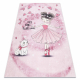 Tappeto lavabile BAMBINO 2185 Ballerina, gattino per bambini antiscivolo - rosa