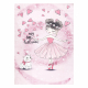 BAMBINO 2185 vasketeppe Ballerina, katt for barn anti-skli - rosa