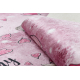 BAMBINO 2185 covor lavabil Balerina, pisicuta pentru copii anti-alunecare - roz