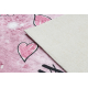 BAMBINO 2185 mazgāšanas paklājs Balerīna, kaķēns bērniem pretslīdēšanas - rozā