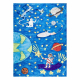 Alfombra lavable BAMBINO 2265 Cohete espacial para niños antideslizante - azul