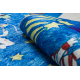 BAMBINO 2265 pranje tepiha Svemir, raketa za djecu protuklizna - plava