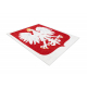 АНДРЕ 2309 прање тепиха Пољски грб против клизања - бела / црвена