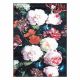 Alfombra lavable ANDRE 1629 flores vintage antideslizante - negro / rosado