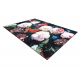 ANDRE 1629 matto kukat, vintage liukumaton - musta / vaaleanpunainen
