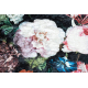 ANDRE 1629 pralna preproga rože vintage protizdrsna - črna / roza