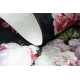 ANDRE 1629 tæppe skal blomster vintage skridsikker - sort / lyserød 