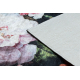 ANDRE 1629 tapijt wasbaar bloemen vintage antislip - zwart / roze