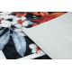 ANDRE 2300 umývací koberec kvety, zigzag vintage protišmykový - čierna / biela